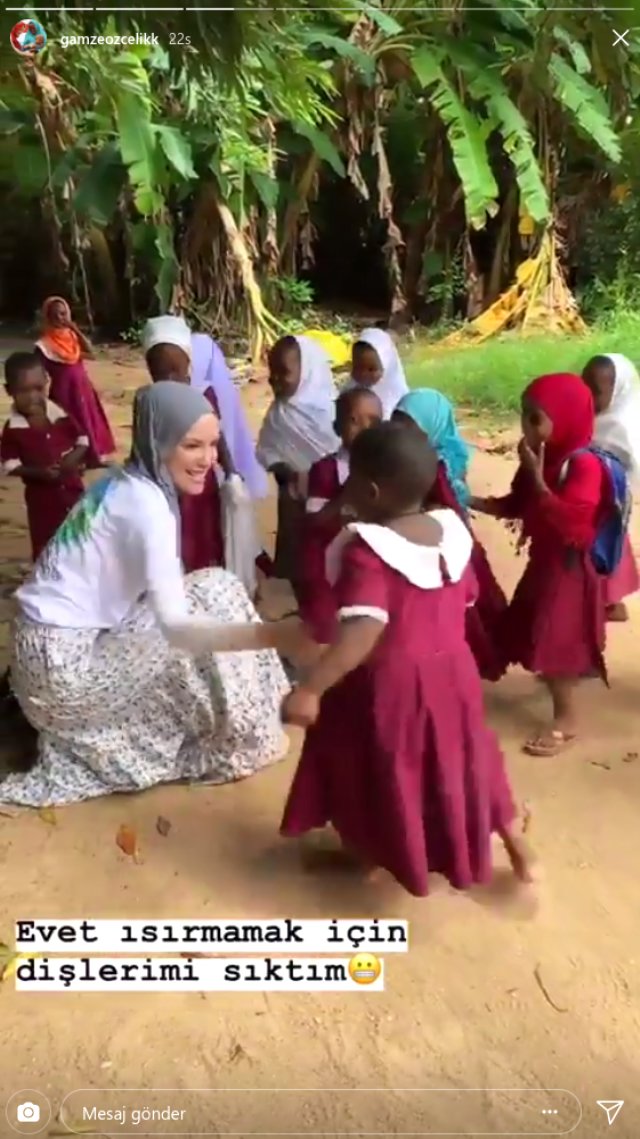 Yardım için Tanzanya'ya giden Gamze Özçelik'in paylaşımlarına beğeni yağdı
