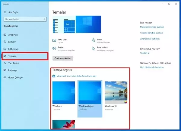 Windows 10'da Farklı Temalar Nasıl Kullanılır?