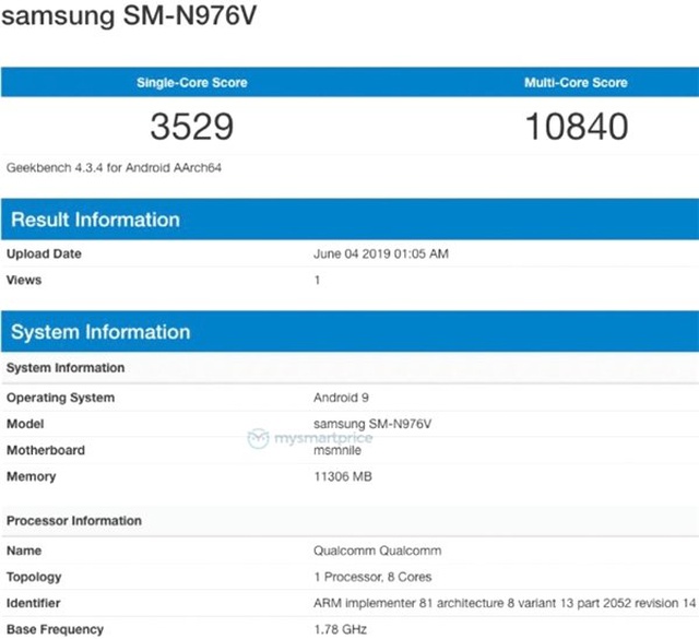 Samsung Galaxy Note 10 5G, Geekbench'te Ortaya Çıktı