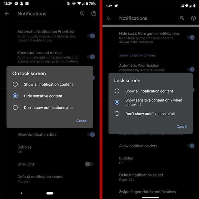 Android Q, Telefonunuz Kilitli Değilken Hassas Bildirimlerinizi Gösterecek