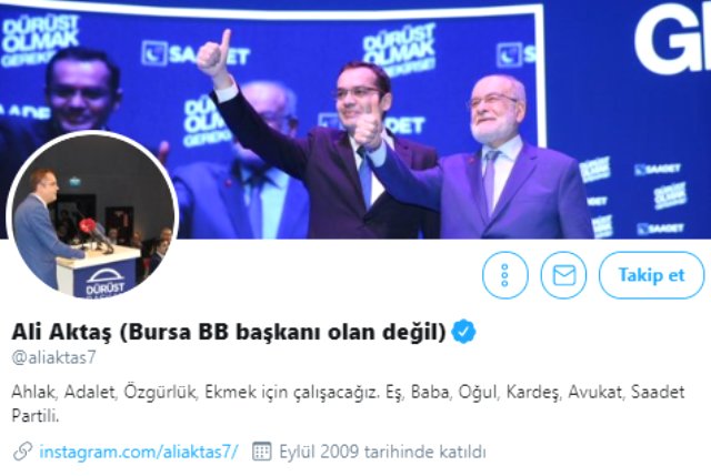 Saadet Partili Aktaş'ın Twitter hesabında yaptığı değişikliğin nedeni güldürdü