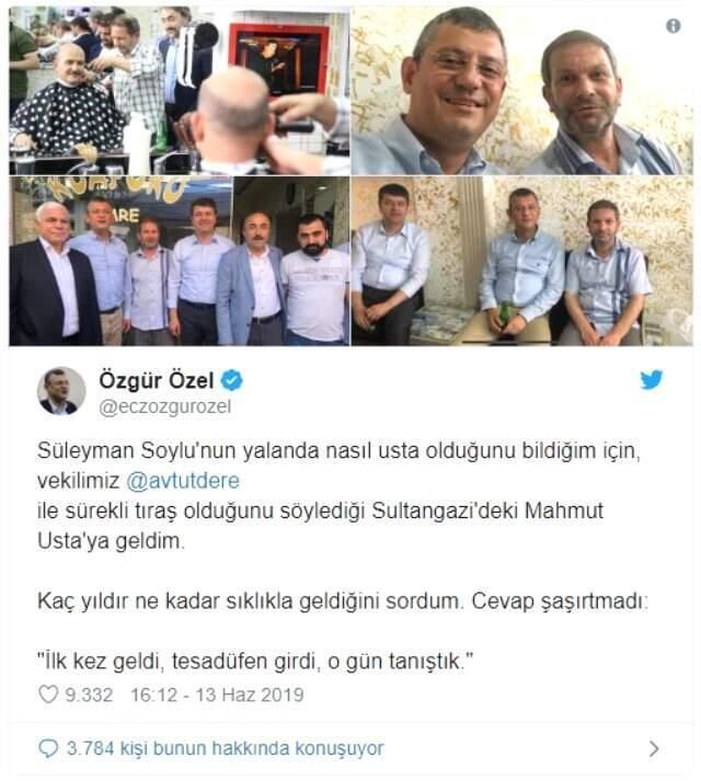 CHP'li Özel: Süleyman Soylu o berbere ilk kez, tesadüfen girmiş