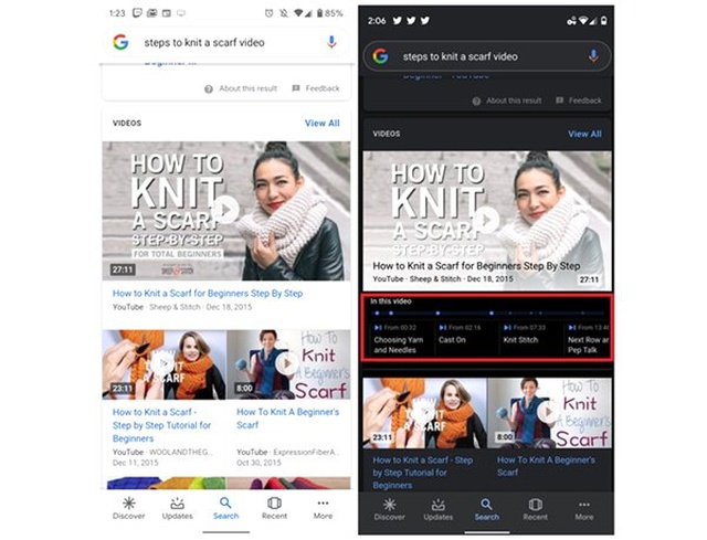 Google, Videoların İçeriğini Detaylarıyla Gösteren Bir Güncelleme Yayınladı