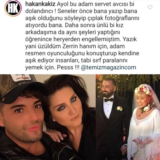 Zerrin Özer'in eşi, fenomen Hakan Kakız'a çıplak fotoğraflarını atmış