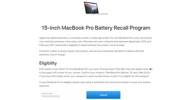 Apple, Aşırı Isınma Sorunu Yaşanan MacBook Pro'larda Ücretsiz Batarya Değişimi Yapacak
