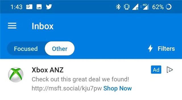 Microsoft, Outlook Mobile'a Reklam Özelliği Getiriyor