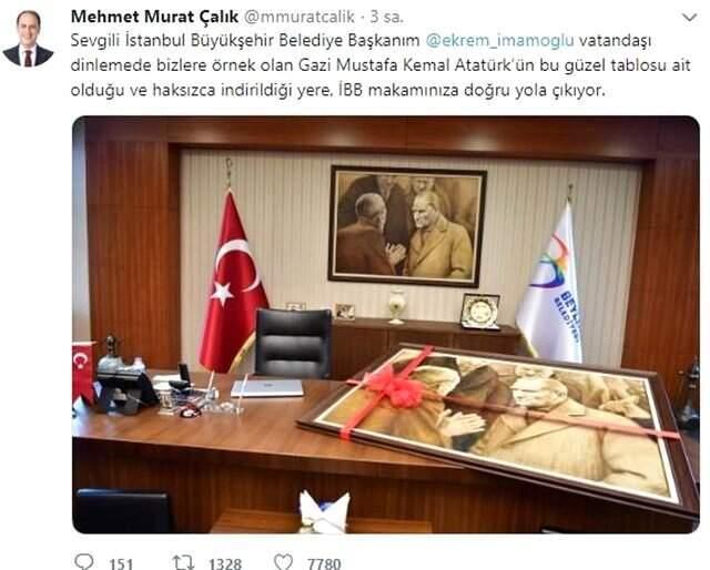 Ekrem İmamoğlu'nun odasından indirilmişti! Atatürk tablosuyla ilgili önemli gelişme