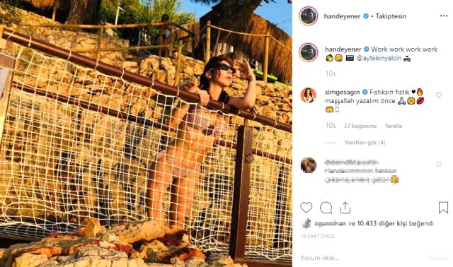 Şarkıcı Hande Yener'in bikinili fotoğraflarına beğeni yağdı