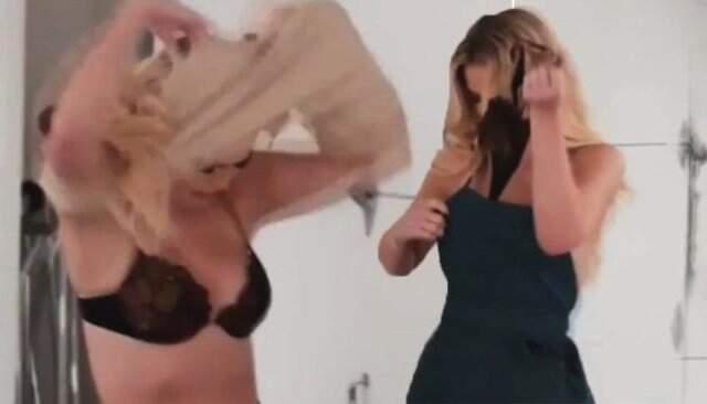 Televizyon yıldızı Khole Kardashian'ın eski enişte önünde soyunması gündem oldu!