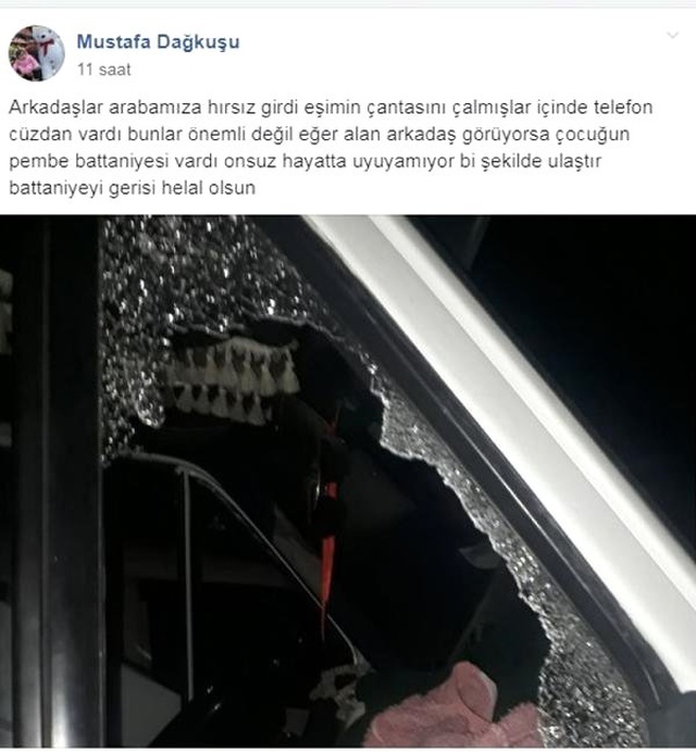 Çocuğunun battaniyesini çalan hırsıza sosyal medyadan çağrı yaptı