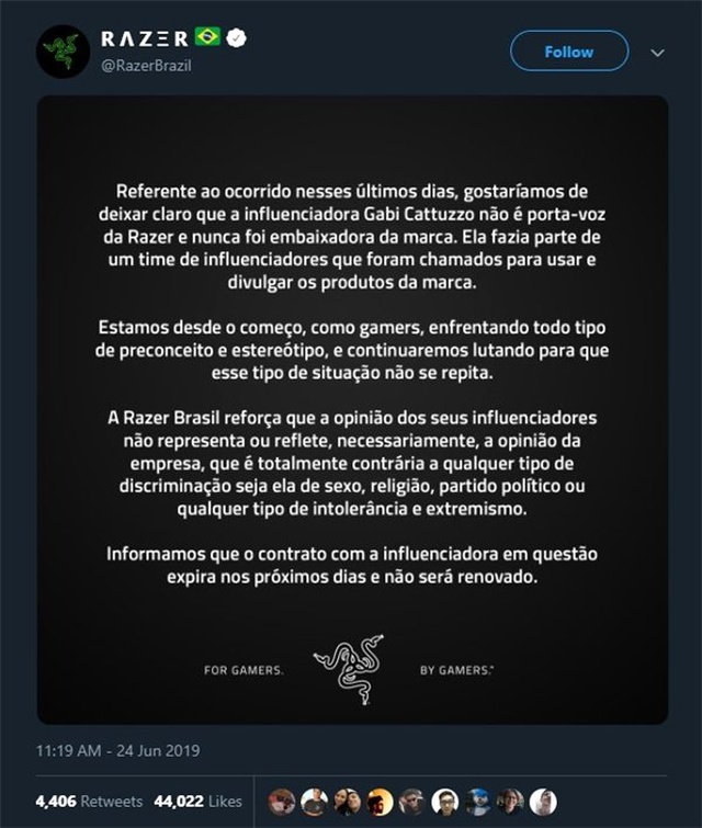 Razer, Erkeklere 'Çöp' Diyen Kadın Yayıncının Sponsorluğunu Kesti