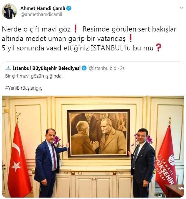 AK Partili Ahmet Hamdi Çamlı'nın İBB'deki Atatürk tablosuyla ilgili yorumu tartışma yarattı