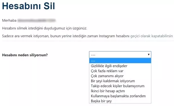 Instagram Hesabı Nasıl Silinir?