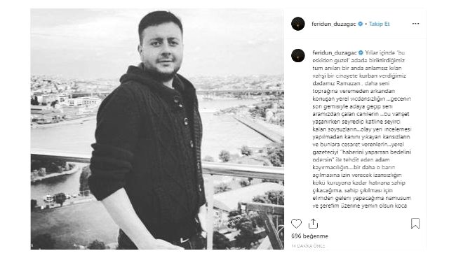 Korkunç cinayet sonrası sanatçı Feridun Düzağaç'tan 2 önemli iddia