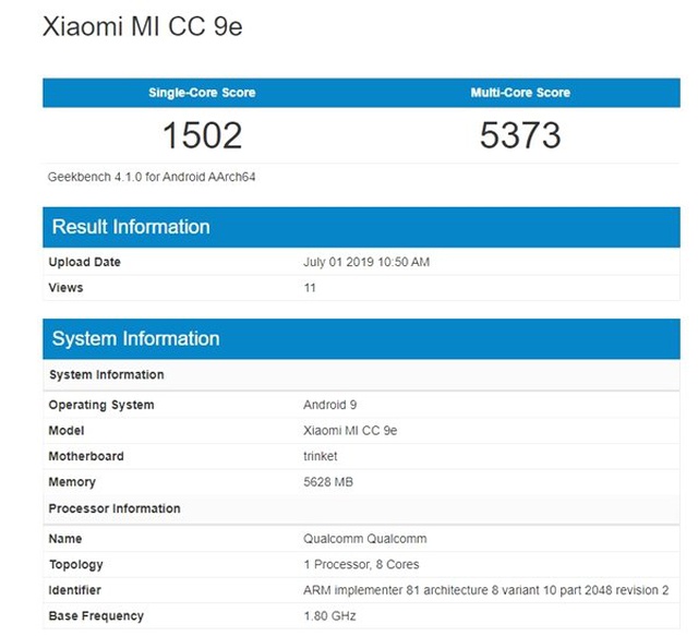 Xiaomi'nin Gizemli Akıllı Telefonu CC9e'nin İşlemcisi Ortaya Çıktı