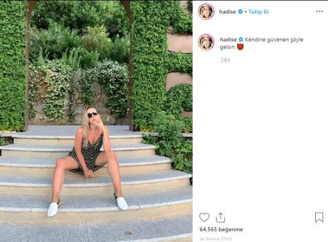 Şarkıcı Hadise'nin süper minili elbiseli fotoğrafına beğeni yağdı