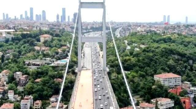 FSM'deki asfalt yenileme çalışması havadan görüntülendi