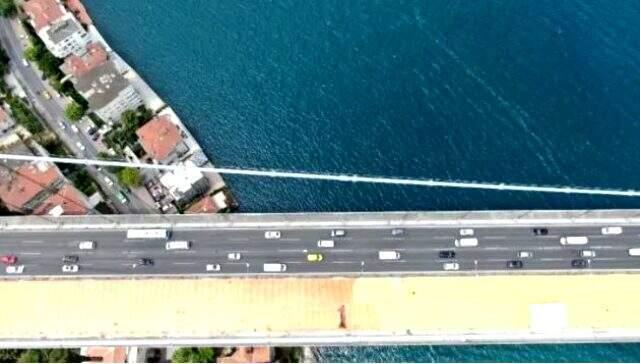 FSM'deki asfalt yenileme çalışması havadan görüntülendi