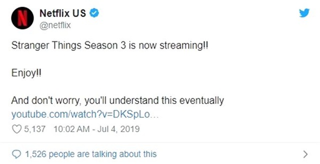 Stranger Things'in 3. Sezonu, Netflix'te Yayınlandı