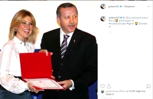 Gülben Ergen, Erhan Çelik beraat edince Recep Tayyip Erdoğan'la fotoğraf paylaştı