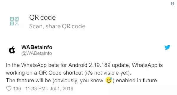 WhatsApp'a QR Kod ile Kişi Ekleme Özelliği Geliyor