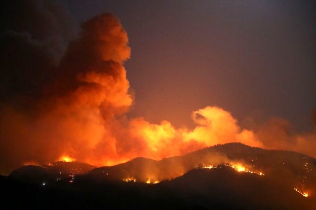 Muğla'daki orman yangınının görüntüleri