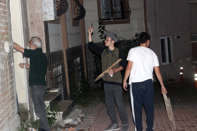 Mahallede sabaha kadar sopalı 'saldırgan köpek' nöbeti!