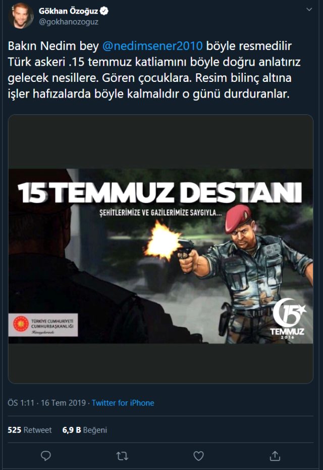 Gökhan Özoğuz'dan Ömer Halisdemir paylaşımı: Türk askeri böyle resmedilir!