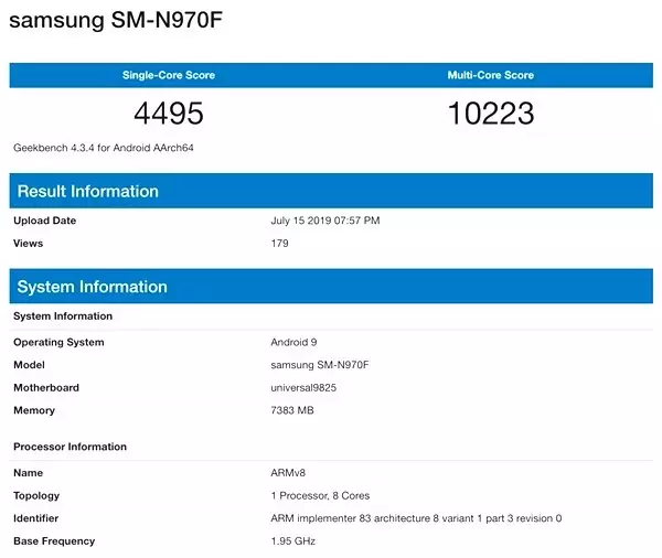 Samsung Galaxy Note10'un Exynos 9825'li Geekbench Skoru