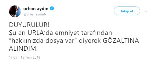 Ünlü oyuncu Orhan Aydın gözaltına alındı Ünlü oyuncu Orhan Aydın gözaltına alındı