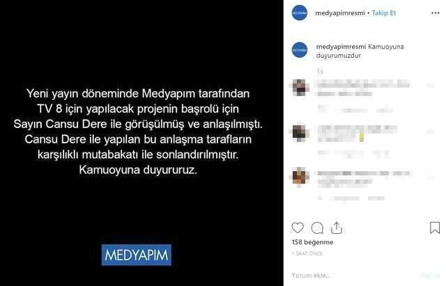 Yeni dizi için anlaşan Cansu Dere ve Acun Ilıcalı'nın yolları ayrıldı