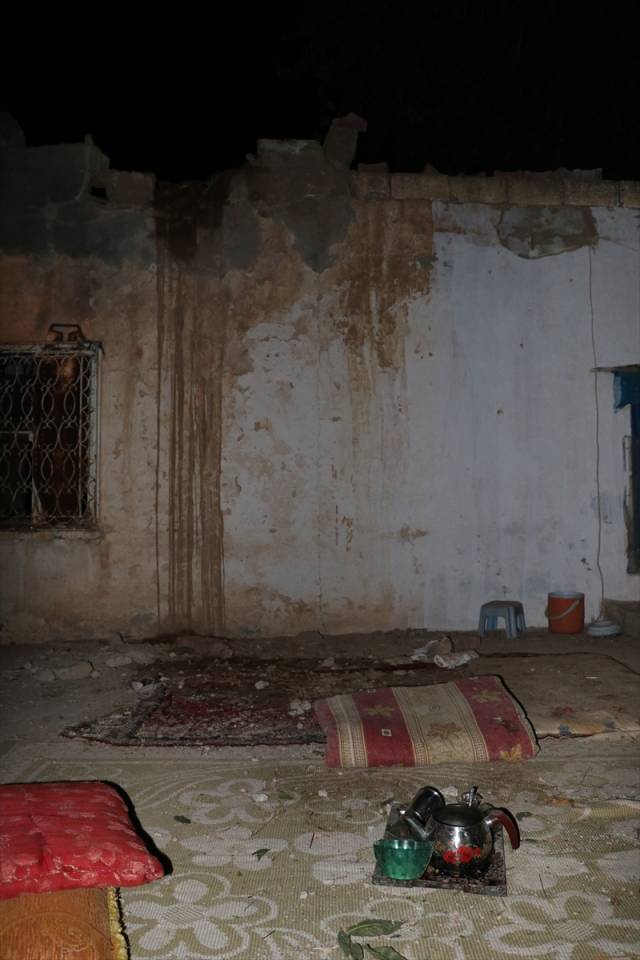 Ceylanpınar'da roketin düştüğü evin içi görüntülendi