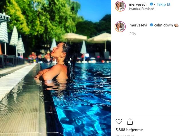 Oyuncu Merve Sevi, tatil fotoğraflarını paylaştı