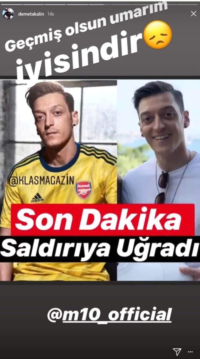 Demet Akalın'dan bıçaklı saldırıya uğrayan Mesut Özil'e geçmiş olsun mesajı