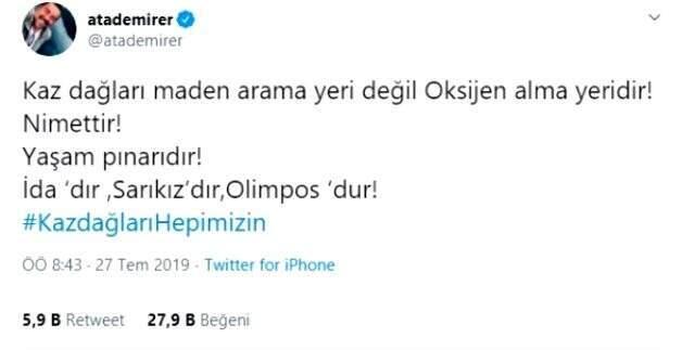 Kaz Dağları'nda binlerce ağacın kesimine tepki olarak 