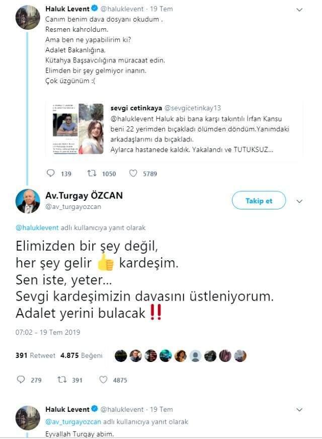 22 kez sevgilisini bıçaklayan kişi, Haluk Levent'in çağrısından sonra tutuklandı