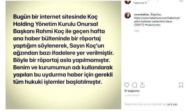 Dolandırıcılar Rahmi Koç ile ünlü sunucu Ceren Bektaş'ı hedef aldı