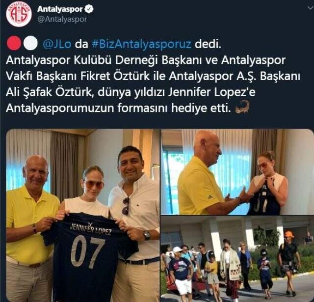 Jennifer Lopez'e Antalyaspor forması hediye edildi!