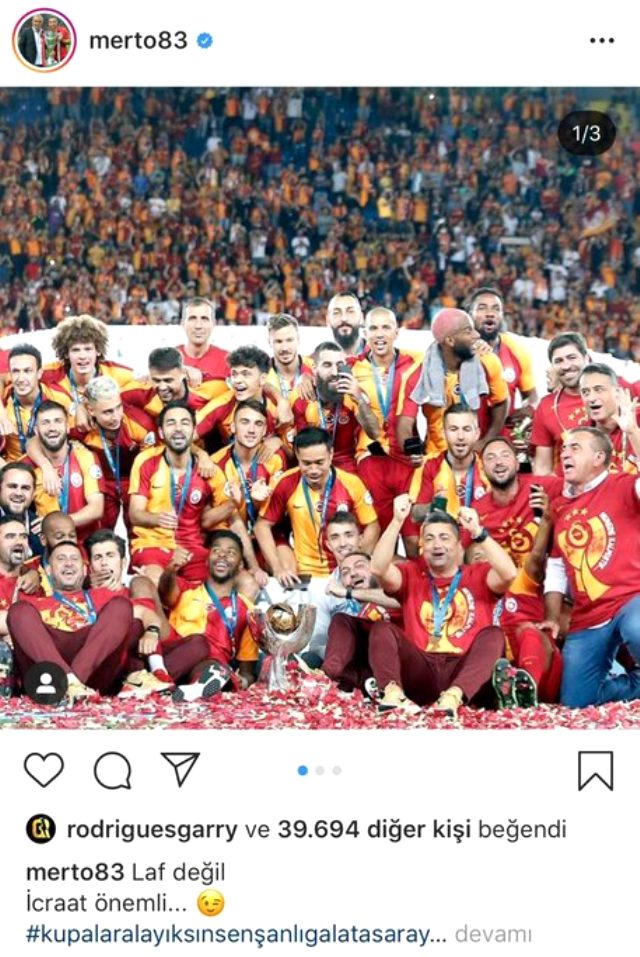 Rodrigues Galatasaray'ın kupa fotoğraflarını beğendi, tepkiler sonrası geri adım attı