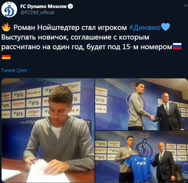 Fenerbahçe'den ayrılan Neustadter, Dinamo Moskova'ya transfer oldu