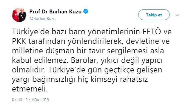 Burhan Kuzu adli açılışa katılmayı reddeden barolara sert çıktı: FETÖ ve PKK tarafından yönlendiriliyorlar