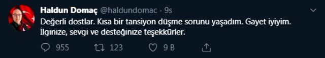 Haldun Domaç, canlı yayında bayıldı!