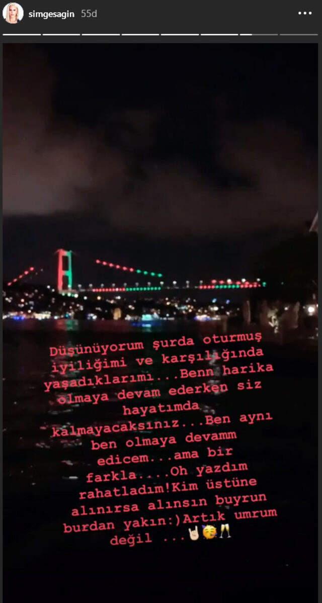 Metin Hara ile aşk yaşadığı söylenen şarkıcı Simge Sağın'dan dikkat çeken paylaşım