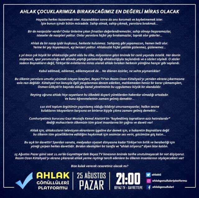 Boşnaklar Rasim Ozan Kütahyalı'nın peşini bırakmıyor! Beyaz TV önünde eylem kararı aldılar