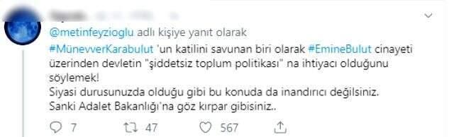 Cem Garipoğlu'nun babasının eski avukatı Metin Feyzioğlu Emine Bulut tweetiyle sosyal medyada büyük tepki gördü