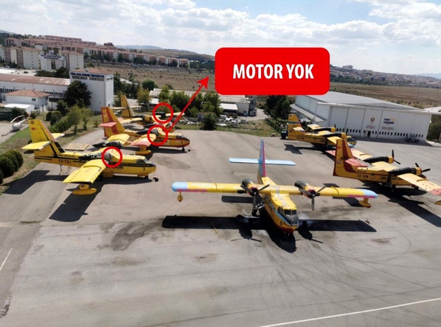 THK, kullanılmayan uçakları hangara kaçırırken kameraya yakalandı