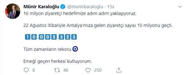 Antalya'ya gelen turist sayısı tüm zamanların rekorunu kırdı Antalya'ya gelen turist sayısı tüm zamanların rekorunu kırdı