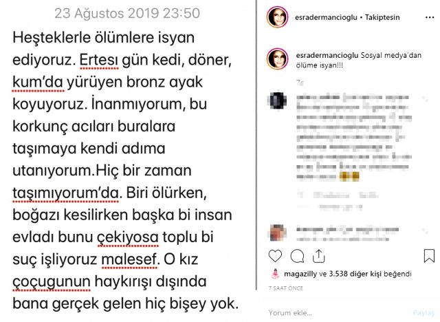 Esra Dermancıoğlu ve Şeyma Subaşı, sosyal medyadan ölüme isyan edilmesine tepki gösterdi