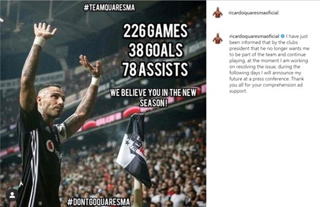 Quaresma'dan ayrılık açıklaması!