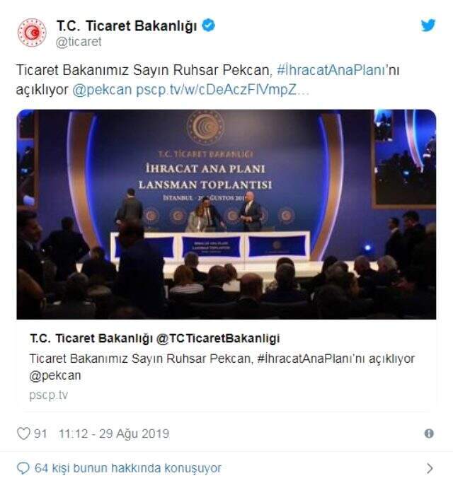 Bakan Pekcan ihracat hedefi için 17 ülke, 5 sektör seçti
